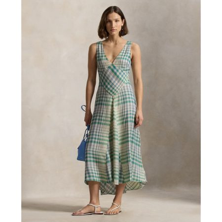 Ralph Lauren Plaid Paneled Sleeveless Dress