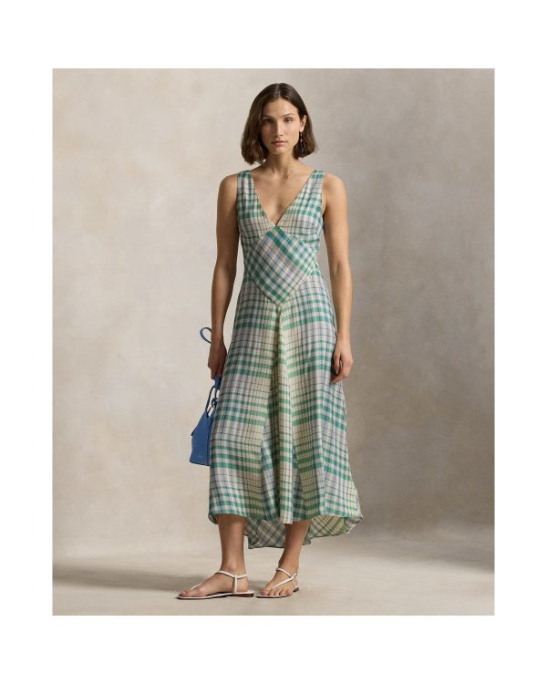 Ralph Lauren Plaid Paneled Sleeveless Dress