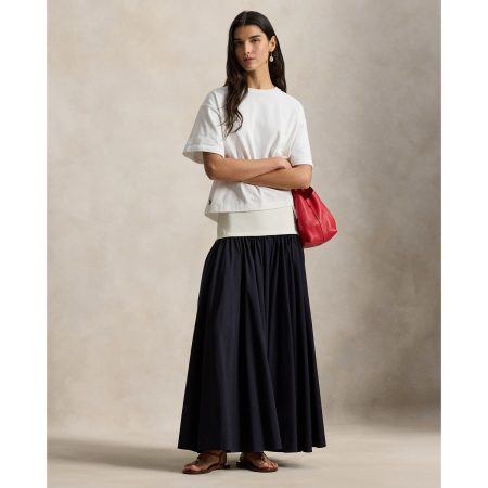 Ralph Lauren Contrast Waistband A Line Skirt