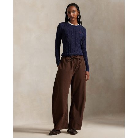 Ralph Lauren Cotton Curved Tapered Drawstring Pant
