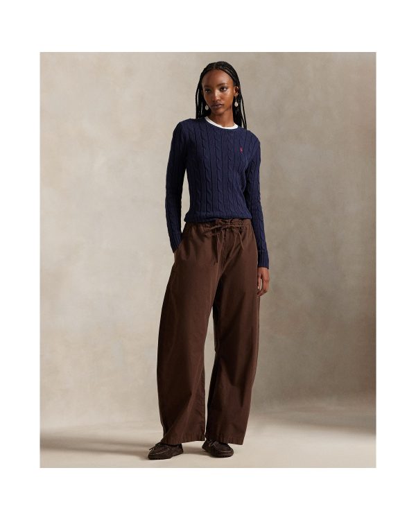Ralph Lauren Cotton Curved Tapered Drawstring Pant