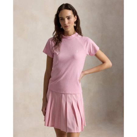 Ralph Lauren Ribbed Stretch-Blend Mockneck