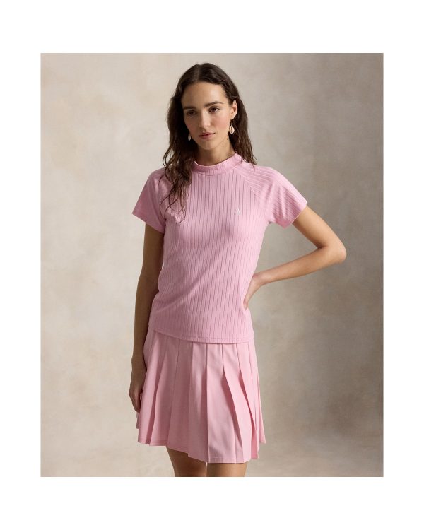 Ralph Lauren Ribbed Stretch-Blend Mockneck