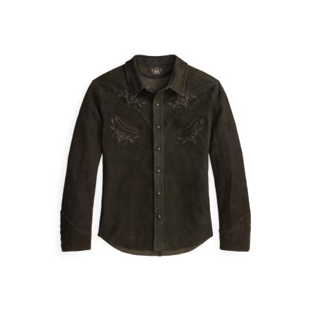 Polo Ralph Lauren Embroidered Suede Western Shirt