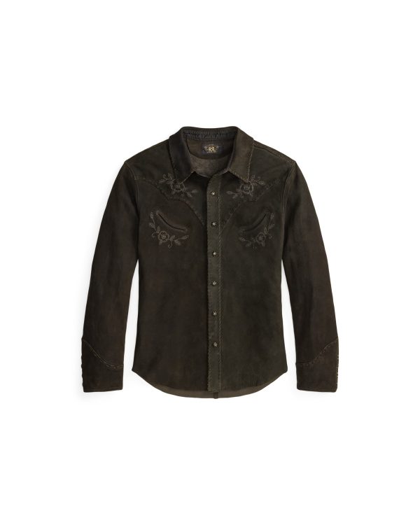 Polo Ralph Lauren Embroidered Suede Western Shirt