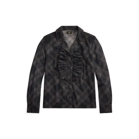 Ralph Lauren Plaid-Print Cotton Voile Blouse
