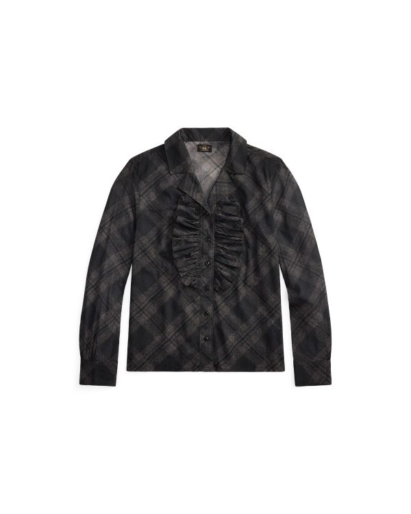 Ralph Lauren Plaid-Print Cotton Voile Blouse