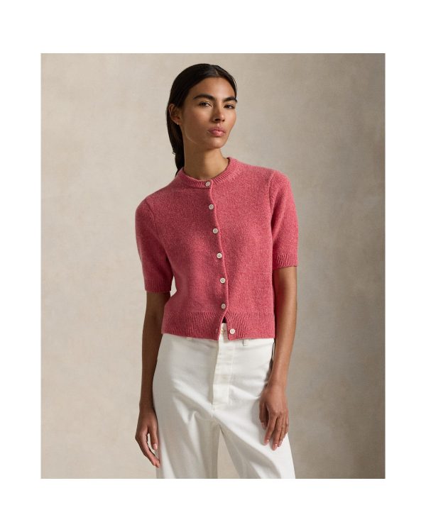 Ralph Lauren Cashmere Crewneck Short-Sleeve Cardigan