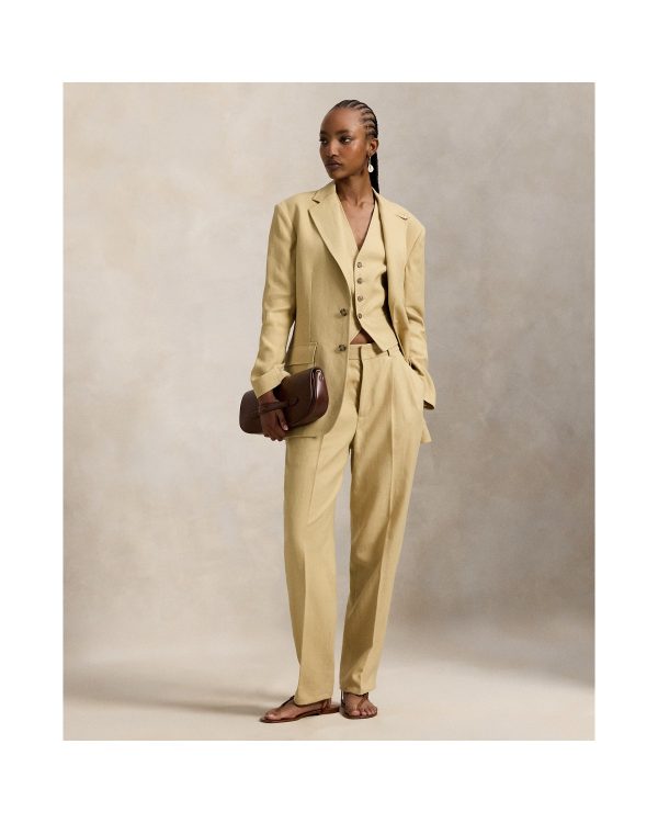 Ralph Lauren Hemp Pleated Tapered Pant