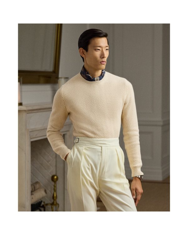 Polo Ralph Lauren Textured Herringbone Cashmere Sweater