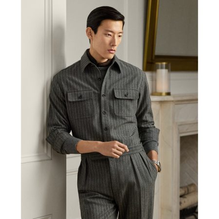 Polo Ralph Lauren Chalk-Stripe Wool Flannel Shirt