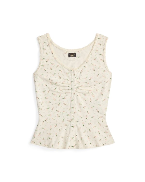 Ralph Lauren Floral Cotton-Linen Jersey Top