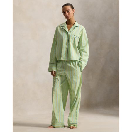 Ralph Lauren Striped Poplin Long-Sleeve Pajama Set