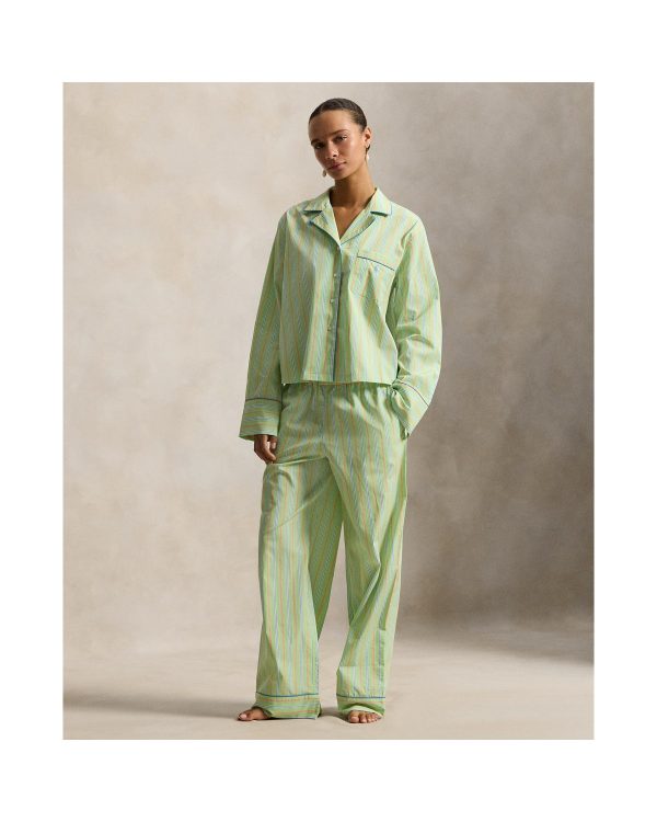 Ralph Lauren Striped Poplin Long-Sleeve Pajama Set