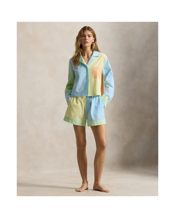 Ralph Lauren Striped Seersucker Shirt & Boxer PJ Set