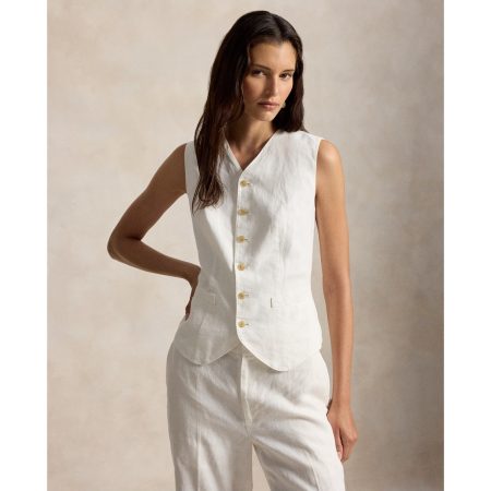 Ralph Lauren Buttoned Linen Vest