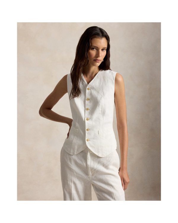 Ralph Lauren Buttoned Linen Vest