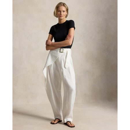 Ralph Lauren Linen Tapered Wrap Pant