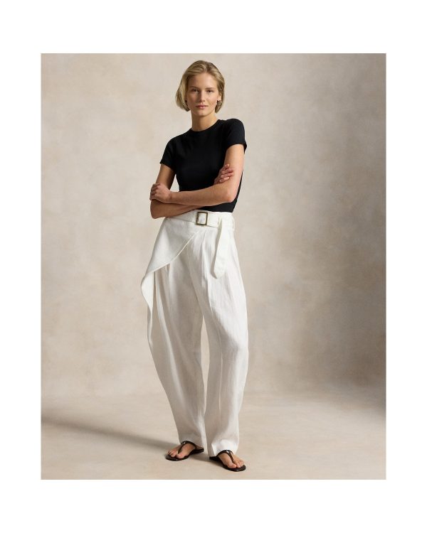 Ralph Lauren Linen Tapered Wrap Pant