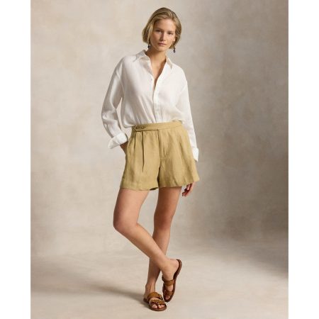 Ralph Lauren Pleated Délavé Linen Short
