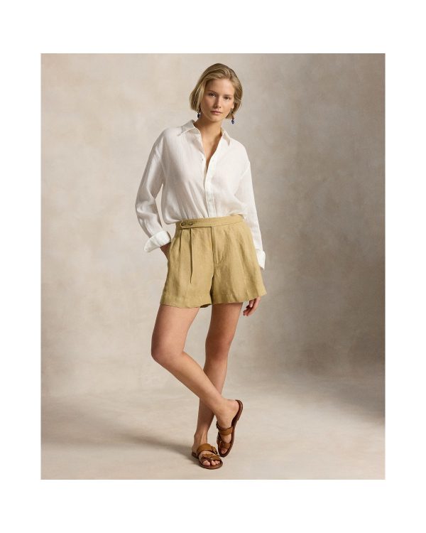Ralph Lauren Pleated Délavé Linen Short