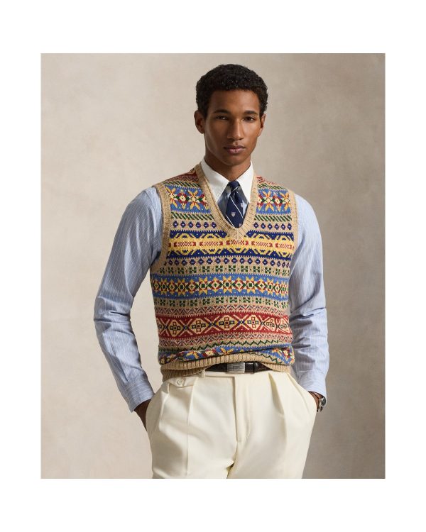 Polo Ralph Lauren Fair Isle Cotton-Linen Sweater Vest