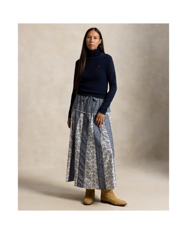 Ralph Lauren Floral Cotton Silk A Line Skirt