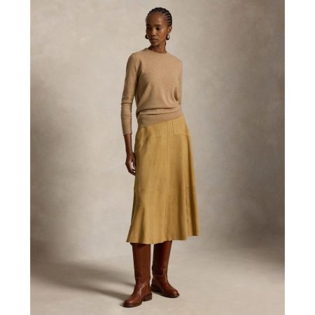 Ralph Lauren Belted Suede A Line Skirt