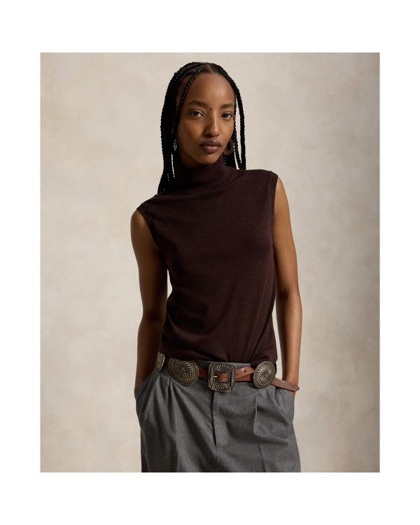 Ralph Lauren Wool Turtleneck Sleeveless Sweater