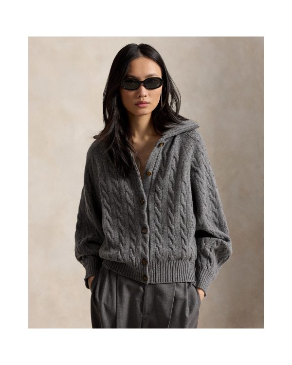 Ralph Lauren Cable Knit Wool Cashmere Jacket