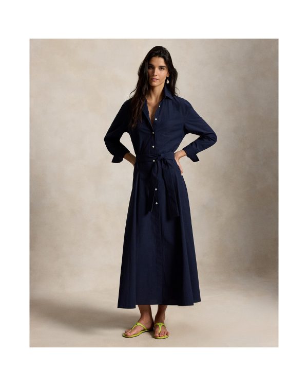 Ralph Lauren Cotton Canvas Tie-Waist Shirtdress