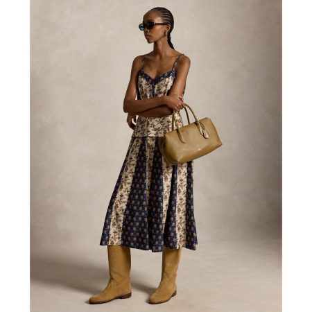 Ralph Lauren Sleeveless Mixed-Print Paneled Dress