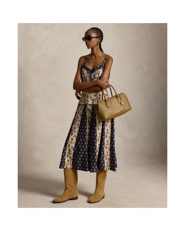 Ralph Lauren Sleeveless Mixed-Print Paneled Dress