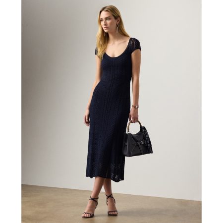 Ralph Lauren Crosley Hand-Crocheted Silk Day Dress
