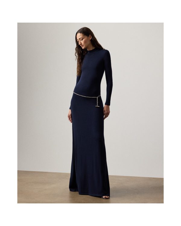 Ralph Lauren Lorina Stretch Silk Jersey Day Dress