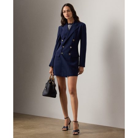 Ralph Lauren Camden Striped Wool Day Dress