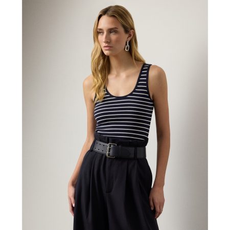 Ralph Lauren Ellis Rib-Knit Striped Tank Top