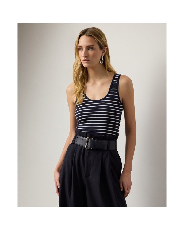 Ralph Lauren Ellis Rib-Knit Striped Tank Top