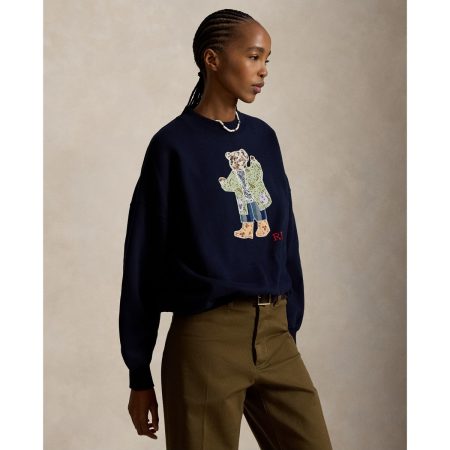 Ralph Lauren Patchwork Polo Bear Fleece Crewneck