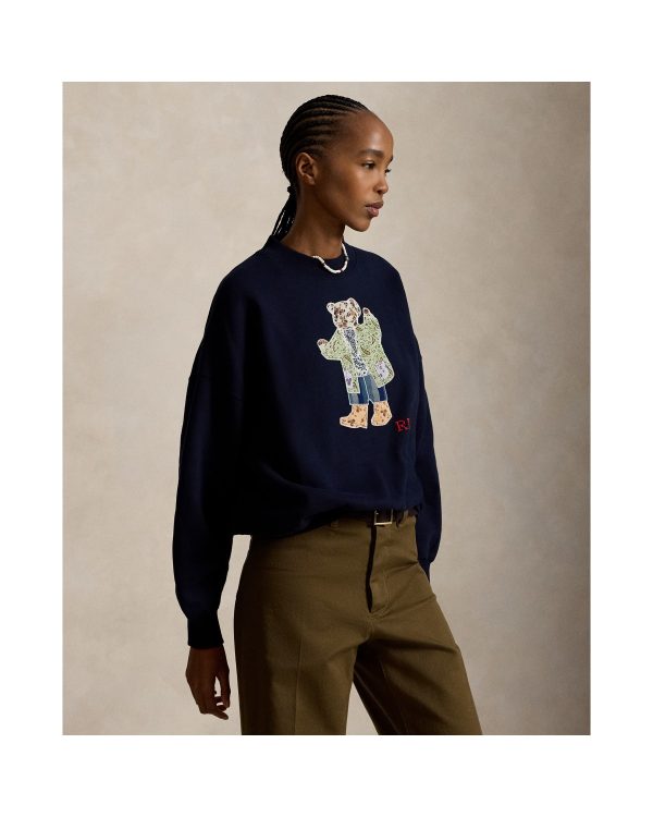 Ralph Lauren Patchwork Polo Bear Fleece Crewneck