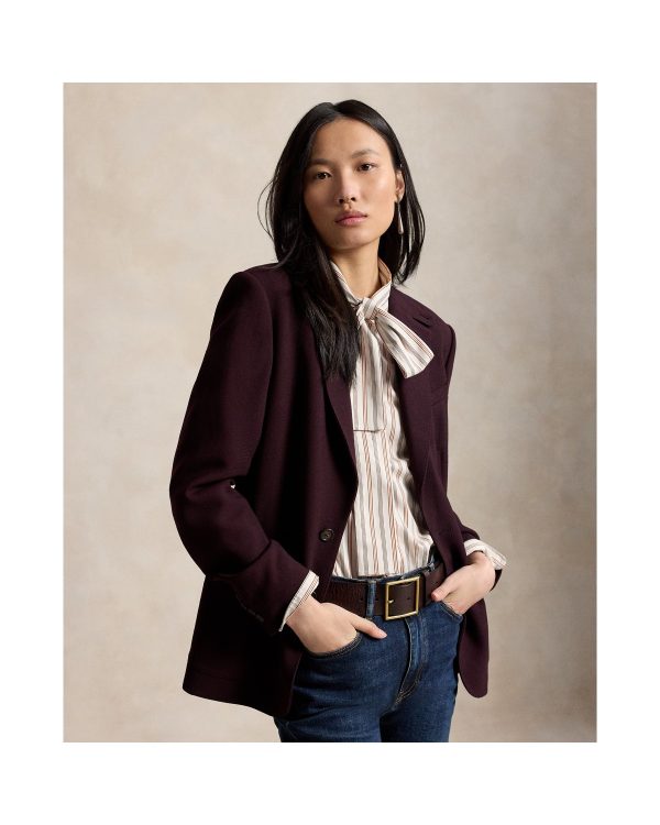 Ralph Lauren Single Breasted Wool Crepe Blazer