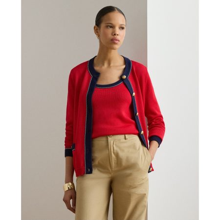 Ralph Lauren Two-Tone Cotton-Blend Cardigan