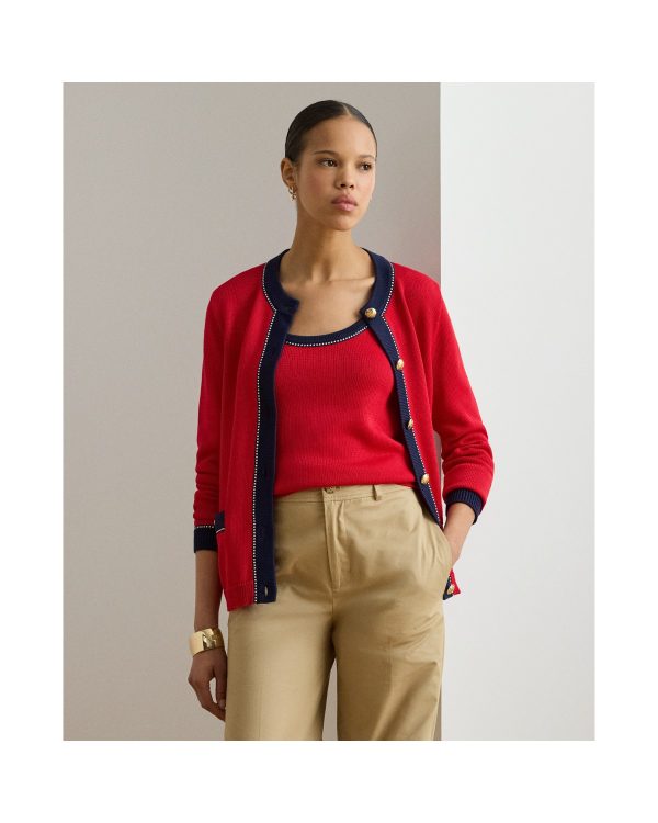 Ralph Lauren Two-Tone Cotton-Blend Cardigan