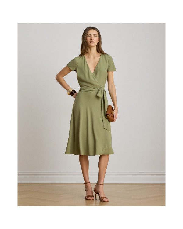 Ralph Lauren Belted Georgette Surplice Dress