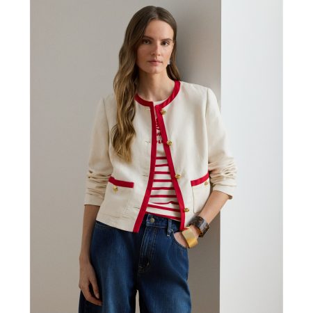 Ralph Lauren Two-Tone Linen-Blend Twill Blazer