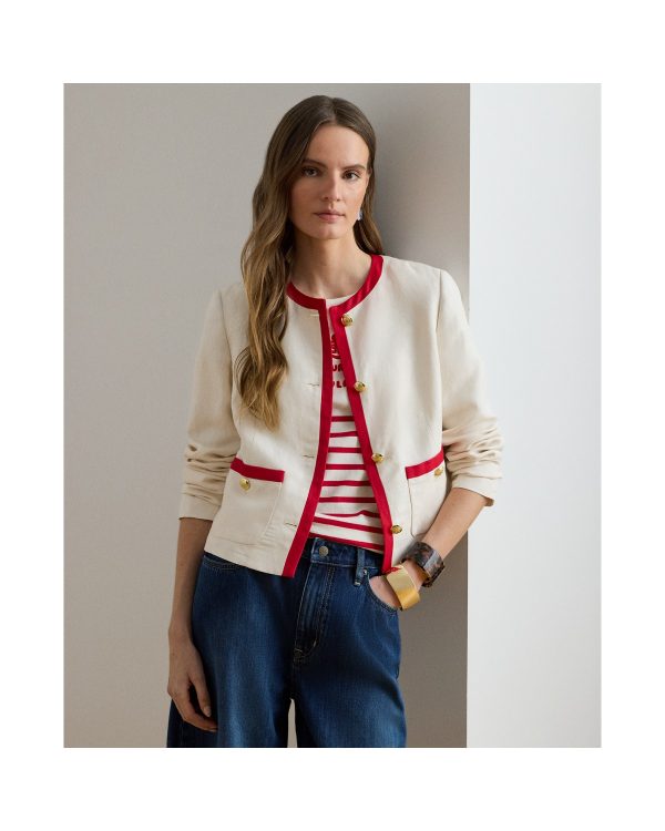 Ralph Lauren Two-Tone Linen-Blend Twill Blazer
