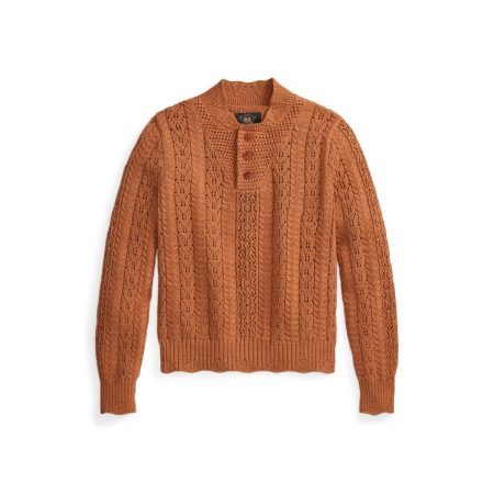 Ralph Lauren Cotton Cable Knit Pointelle Sweater