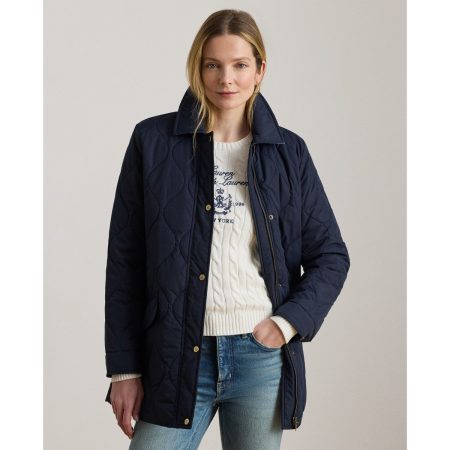Ralph Lauren Denim-Trim Onion-Quilted Barn Jacket