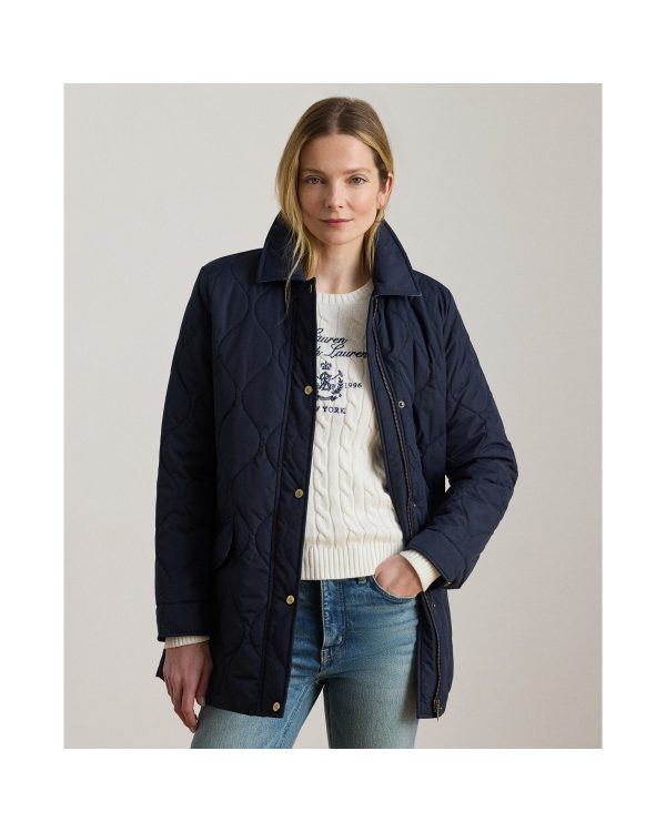 Ralph Lauren Denim-Trim Onion-Quilted Barn Jacket