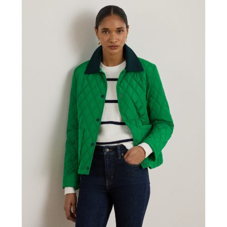 Ralph Lauren Twill-Trim Diamond-Quilted Barn Jacket